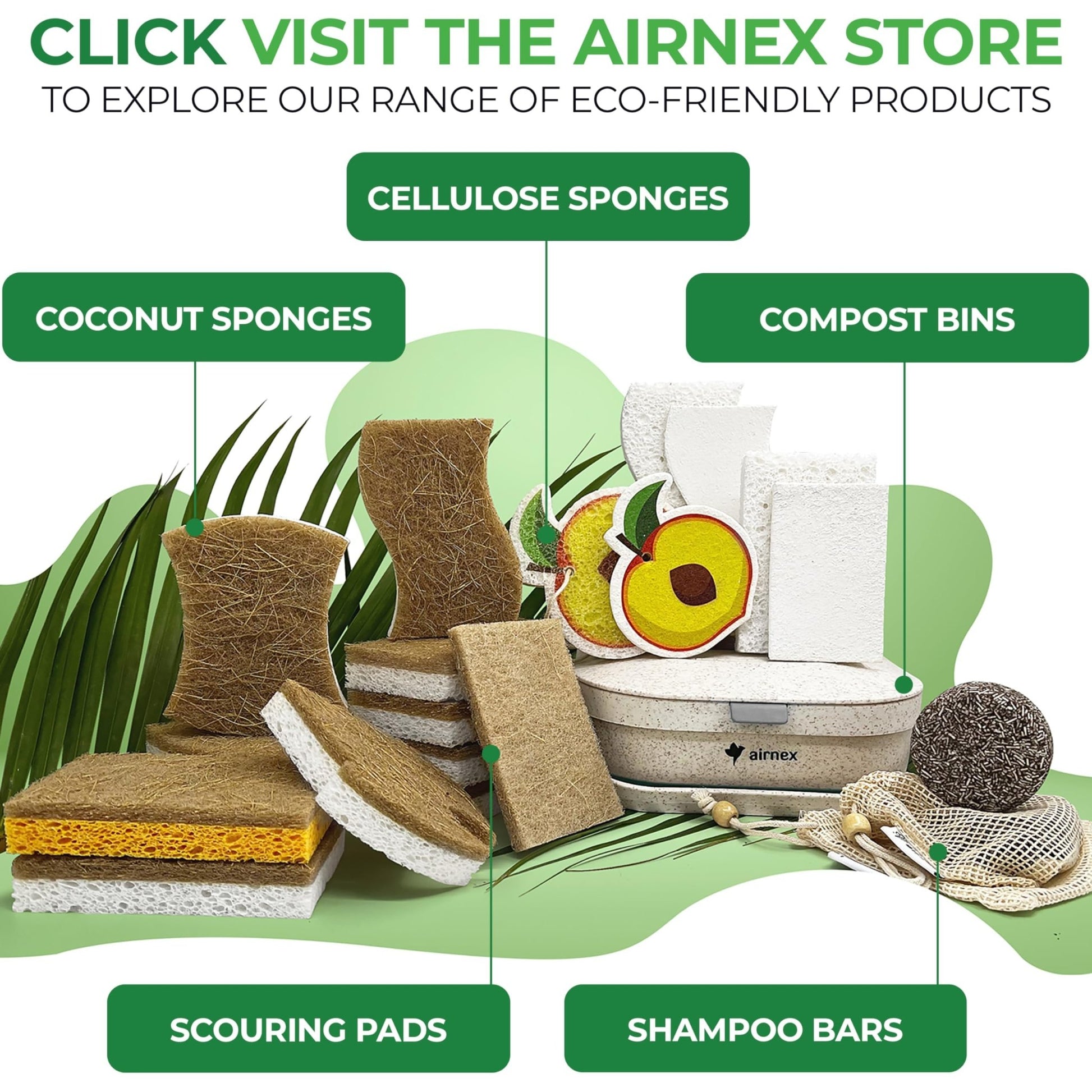 AIRNEX: Natural Dish Sponges - Multipurpose, Plant - Based Sponges - The Tribalist