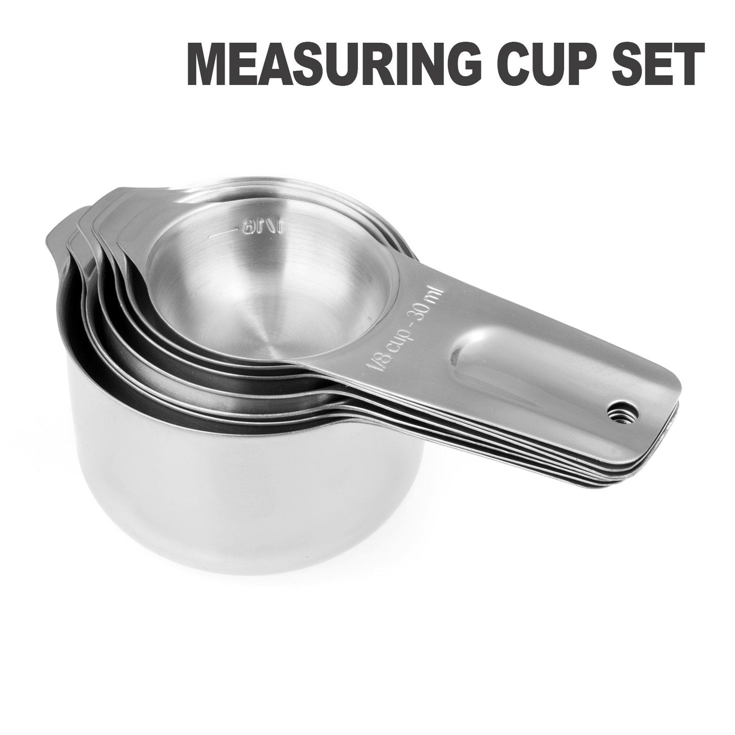 ALLWIN - HOUSEWARE: 13 - piece Measuring Cups and Spoons Set, 18/8 Stainless Steel, Ergonomic Handle with Ring Connector - The Tribalist