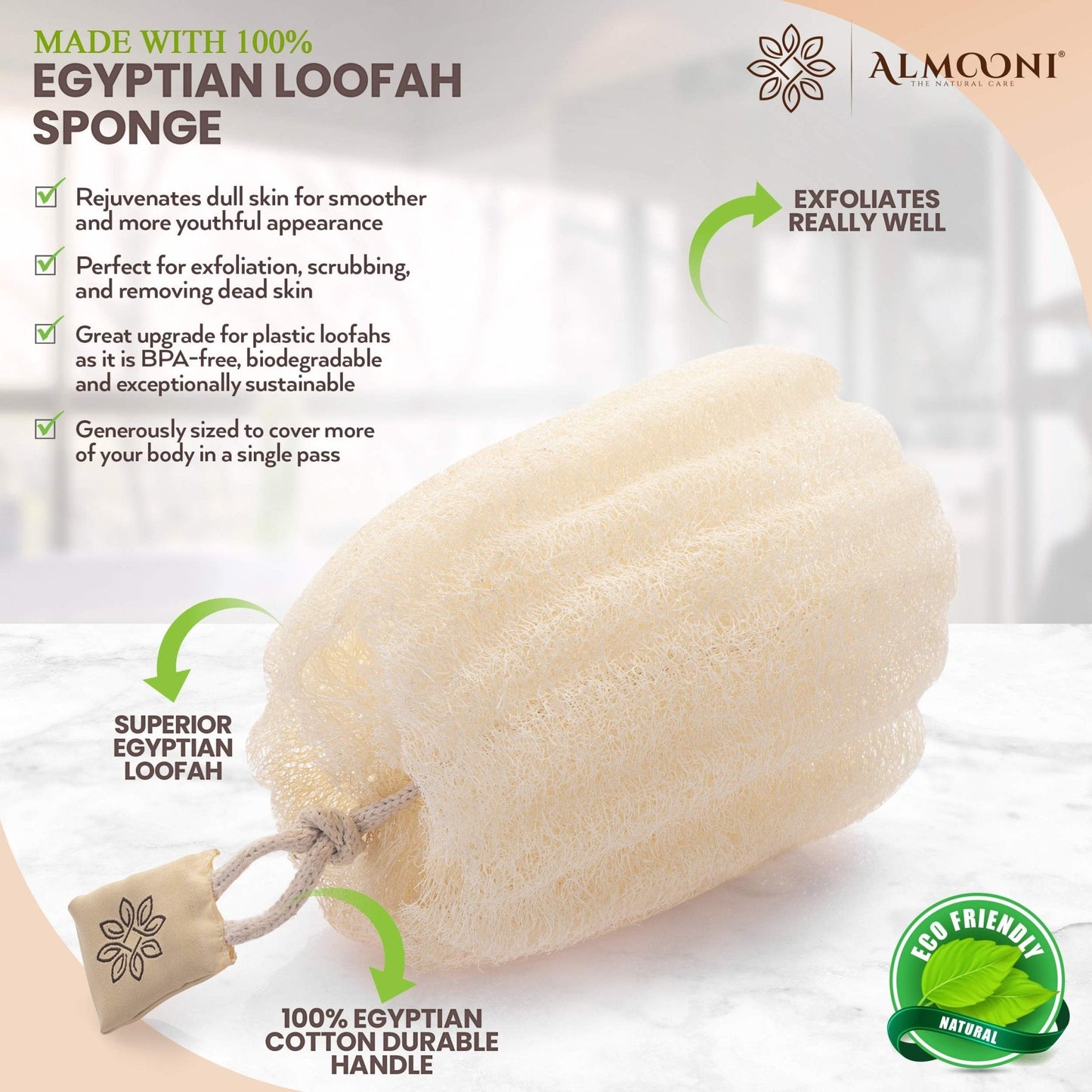 The Tribalist - Aloomi: Exfoliating Body Scrubber Made of Natural Egyptian Loofah Sponge