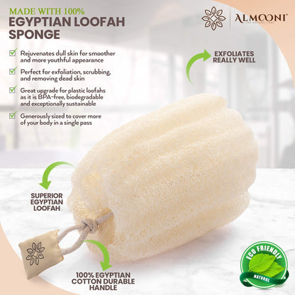 The Tribalist - Aloomi: Exfoliating Body Scrubber Made of Natural Egyptian Loofah Sponge