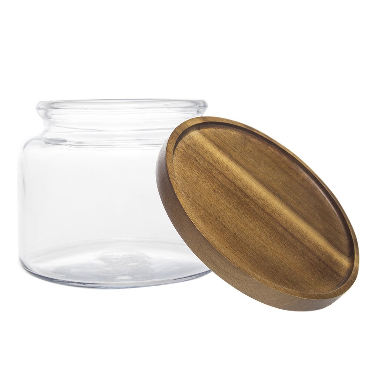 The Tribalist - Anchor Hocking: 48oz Glass Jars Kitchen Canister With Wood Lids (Pack of 2)