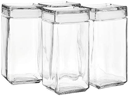 The Tribalist - Anchor Hocking: All-Clear Glass Stackable Jars (2 Quarts)