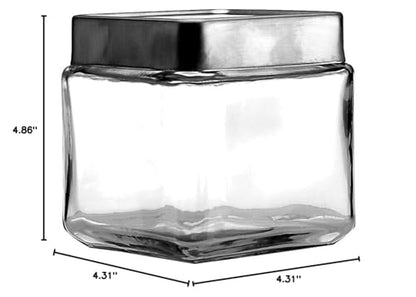 The Tribalist - Anchor Hocking: All-Clear Glass Stackable Jars (2 Quarts)