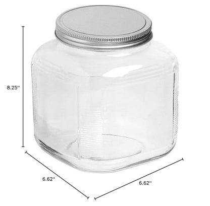 The Tribalist - Anchor Hocking: Clear Glass Jar with Brushed Aluminum Lid (Set of 4)