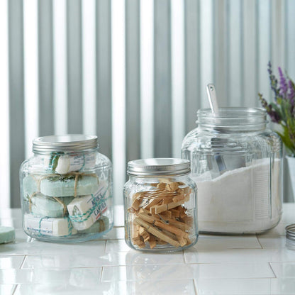 The Tribalist - Anchor Hocking: Cracker Jar with Brushed Aluminum Lid (Set of 4)