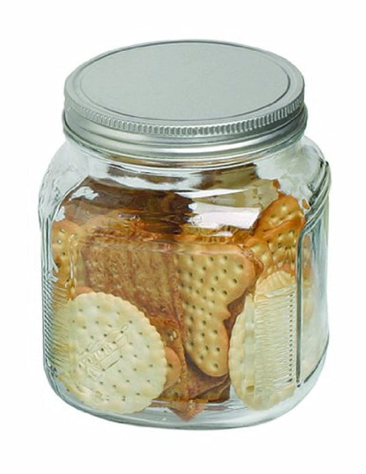 The Tribalist - Anchor Hocking: Cracker Jar with Brushed Aluminum Lid (Set of 4)