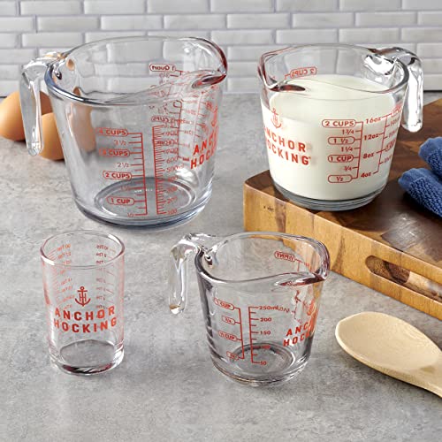 Anchor Hocking: Glass Measuring Cups (5-Oz, 1, 2, and 4-cup) - The Tribalist