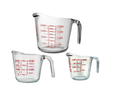 Anchor Hocking: Glass Measuring Cups (5-Oz, 1, 2, and 4-cup) - The Tribalist