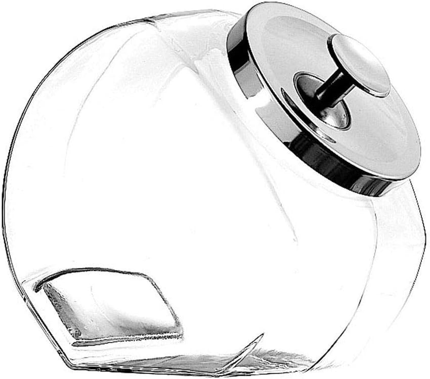 The Tribalist - Anchor Hocking: Glass Penny Candy Jar with Chrome Cover (0.5 Gallons)