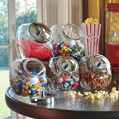 The Tribalist - Anchor Hocking: Glass Penny Candy Jar with Chrome Cover (0.5 Gallons)