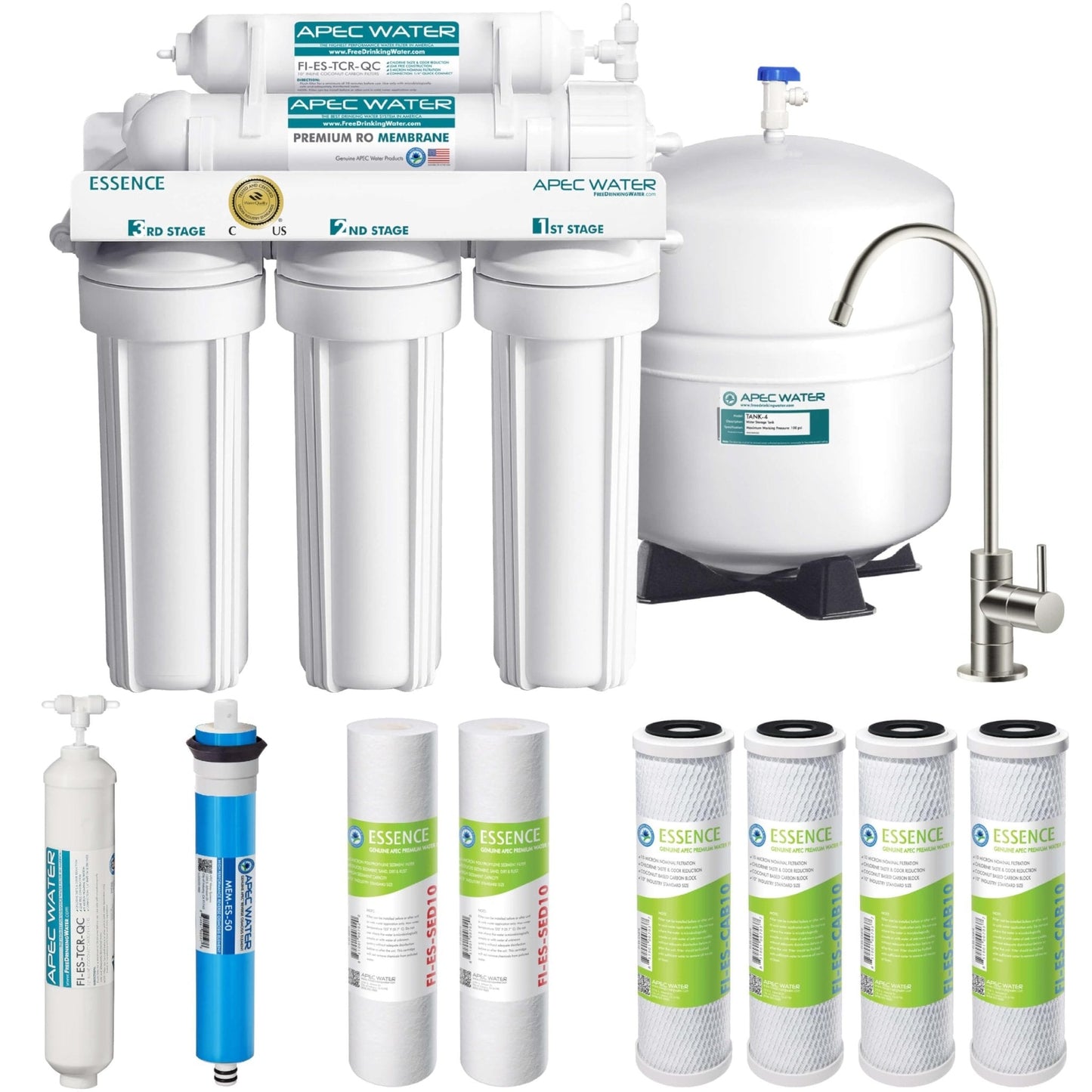 The Tribalist - APEC WATER: Essence Series Top Tier Alkaline Reverse Osmosis Under Sink Drinking Water Filter System