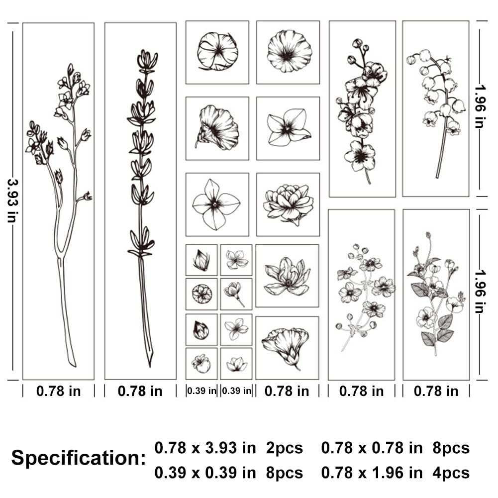 Arcemain: Wooden Rubber Stamps - Vintage Plant & Flower Designs (Set of 22) - The Tribalist