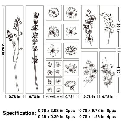 Arcemain: Wooden Rubber Stamps - Vintage Plant & Flower Designs (Set of 22) - The Tribalist