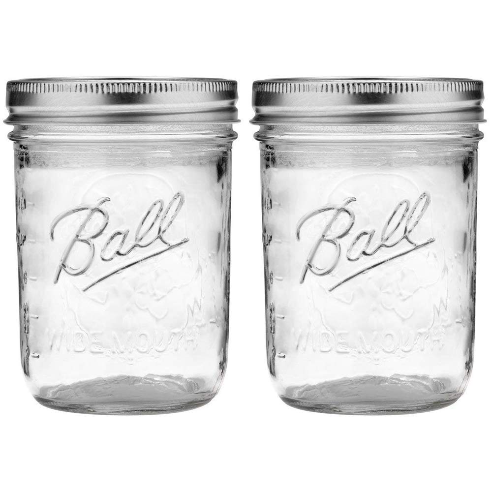 The Tribalist - Ball: 16oz Wide Mouth Pint Mason Jars with Lids & Bands (Pack of 2)