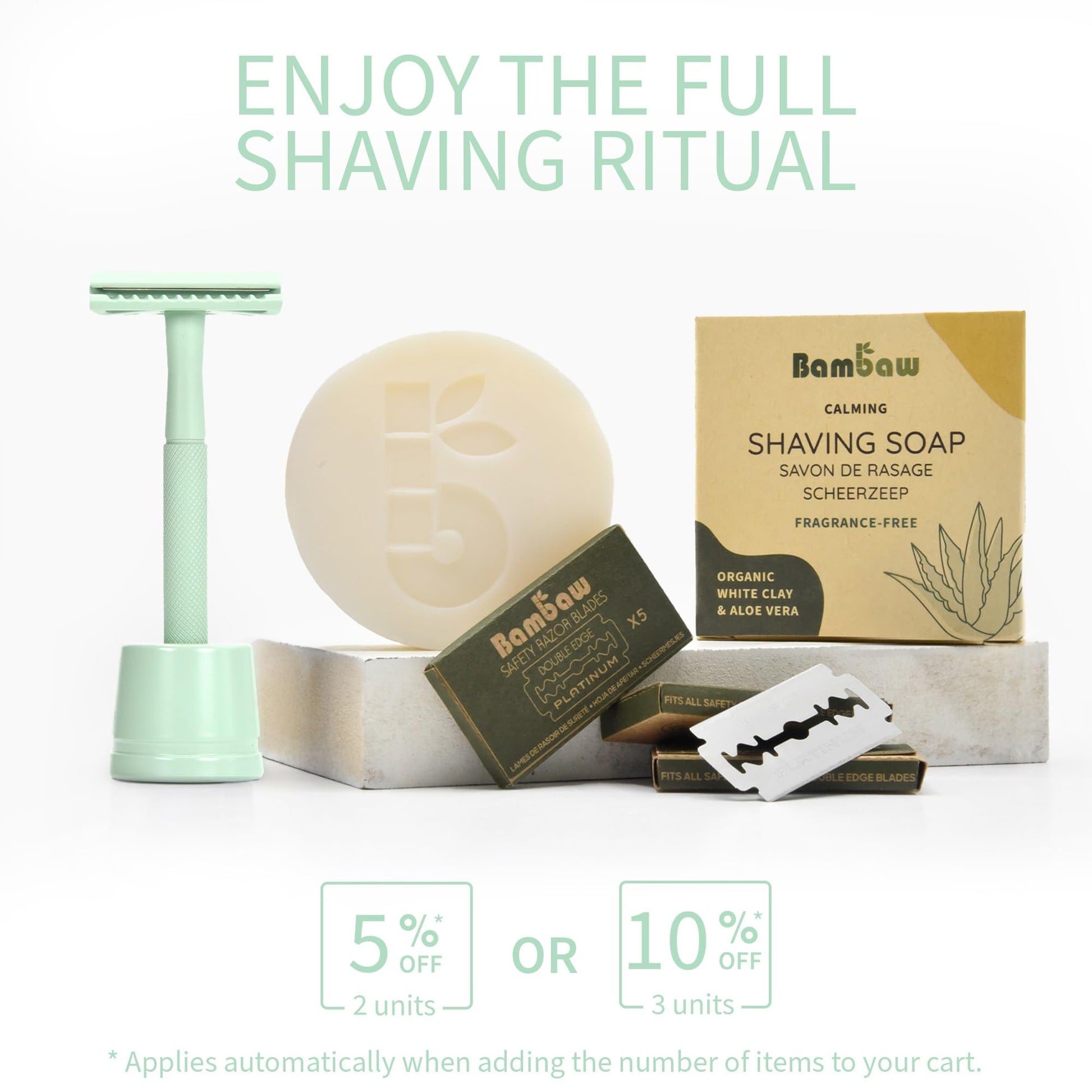 The Tribalist - Bambaw: Plastic Free Safety Razor for Women with 5 Double Edge Safety Razor Blades