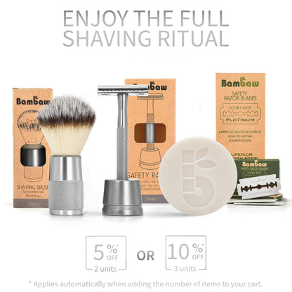 The Tribalist - Bambaw: Plastic Free Safety Razor for Women with 5 Double Edge Safety Razor Blades