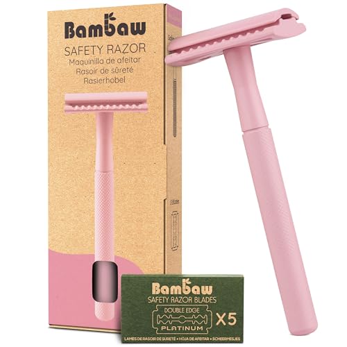 The Tribalist - Bambaw: Plastic Free Safety Razor for Women with 5 Double Edge Safety Razor Blades