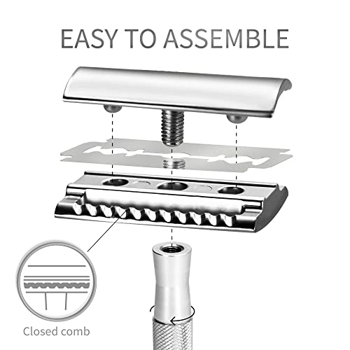 The Tribalist - Bambaw: Plastic Free Safety Razor for Women with 5 Double Edge Safety Razor Blades