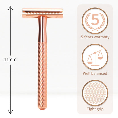 The Tribalist - Bambaw: Plastic Free Safety Razor for Women with 5 Double Edge Safety Razor Blades