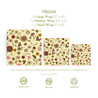 Bee's Wrap Fun Design Reusable Beeswax Food Wraps, 3 Pack - The Tribalist