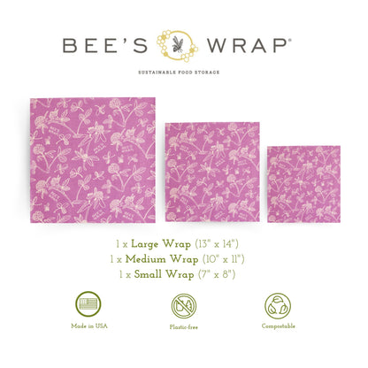 Bee's Wrap Fun Design Reusable Beeswax Food Wraps, 3 Pack - The Tribalist