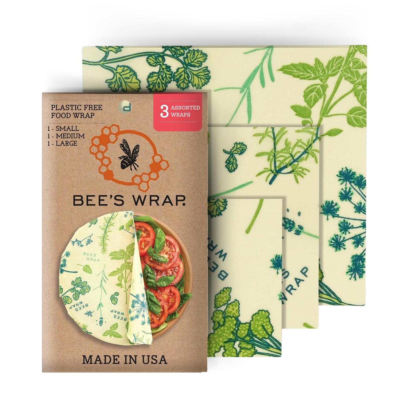 Bee's Wrap Fun Design Reusable Beeswax Food Wraps, 3 Pack - The Tribalist