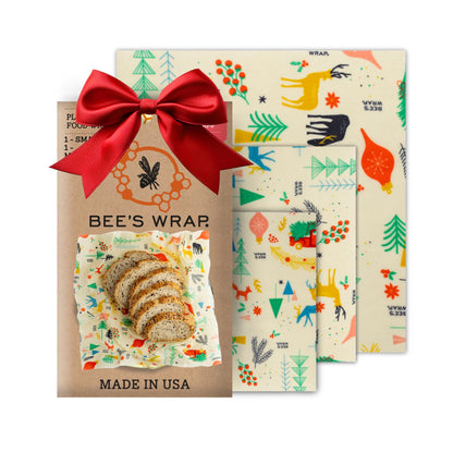 Bee's Wrap Fun Design Reusable Beeswax Food Wraps, 3 Pack - The Tribalist