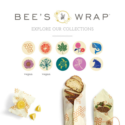 Bee's Wrap Fun Design Reusable Beeswax Food Wraps, 3 Pack - The Tribalist