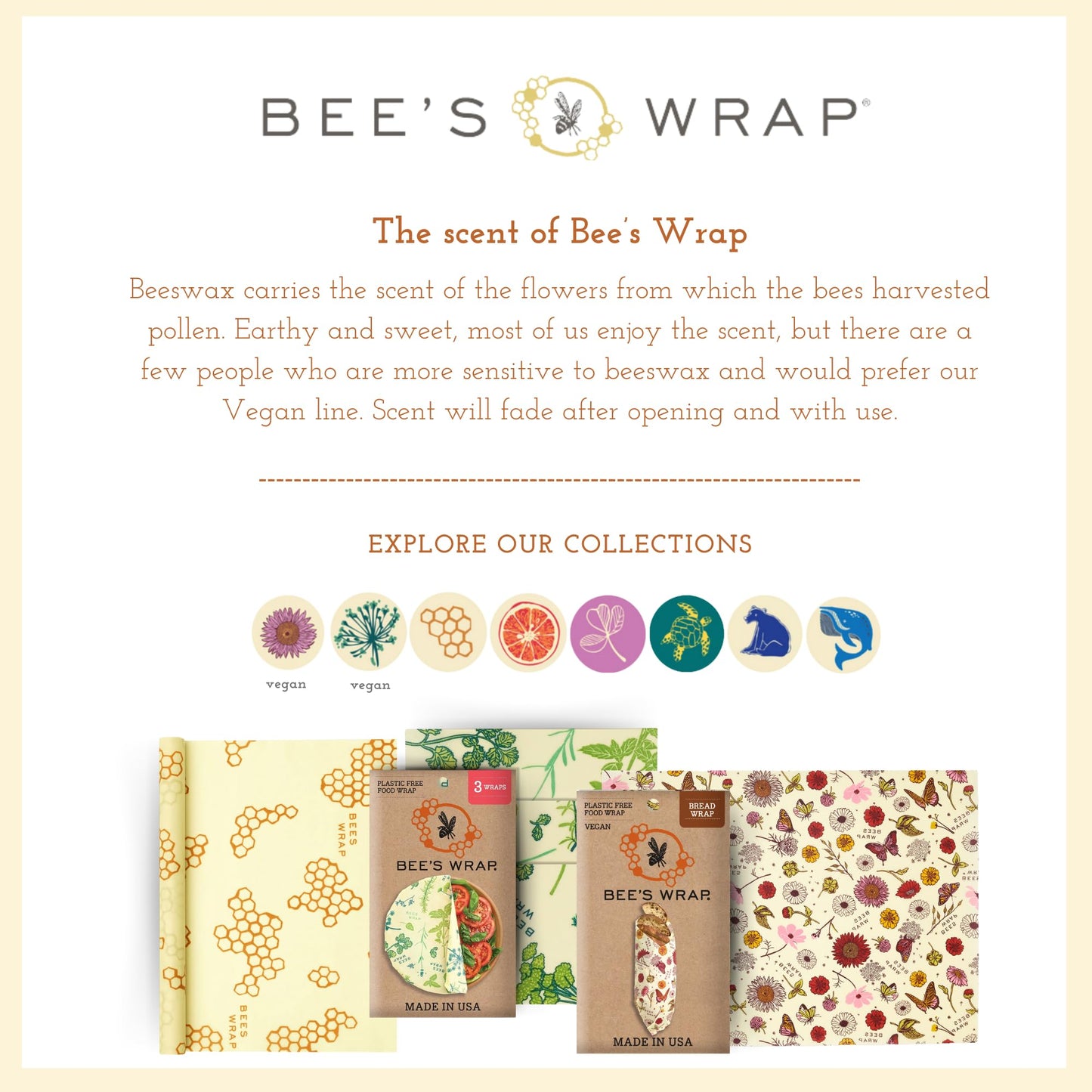 Bee's Wrap Fun Design Reusable Beeswax Food Wraps, 3 Pack - The Tribalist