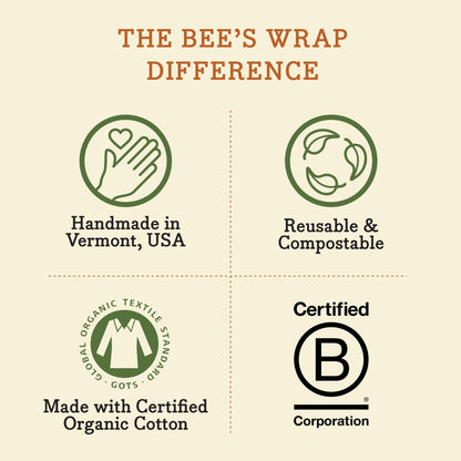 Bee's Wrap Fun Design Reusable Beeswax Food Wraps, 3 Pack - The Tribalist