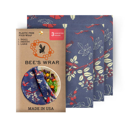 Bee's Wrap Fun Design Reusable Beeswax Food Wraps, 3 Pack - The Tribalist