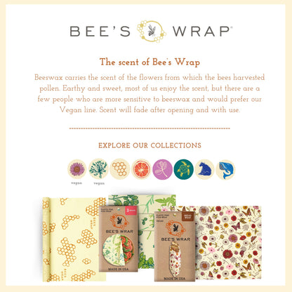 Bee's Wrap Fun Design Reusable Beeswax Food Wraps, 3 Pack - The Tribalist