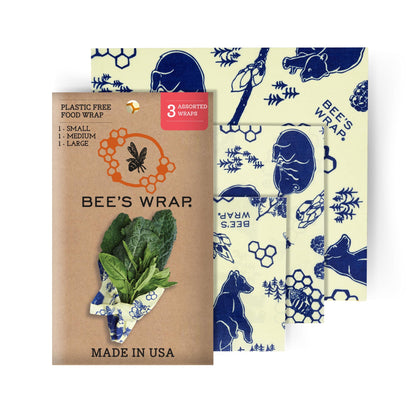 Bee's Wrap Fun Design Reusable Beeswax Food Wraps, 3 Pack - The Tribalist