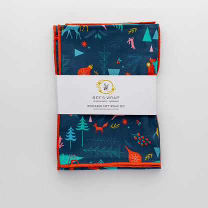 Bee's Wrap: Reusable Christmas Wrapping Paper – Organic Cotton (Pack of 4 - 2 - S, 1 - M, 1 - L) - The Tribalist