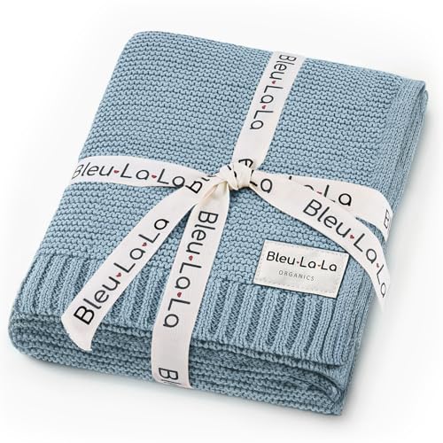 Bleu La La: Organic Cotton Knit Receiving Blanket for Boys - The Tribalist