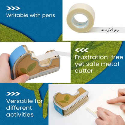 Blue Lake: Tape Dispenser with Plant - Based Tape Rolls – Plastic - Free, Sustainable, and Refillable - The Tribalist