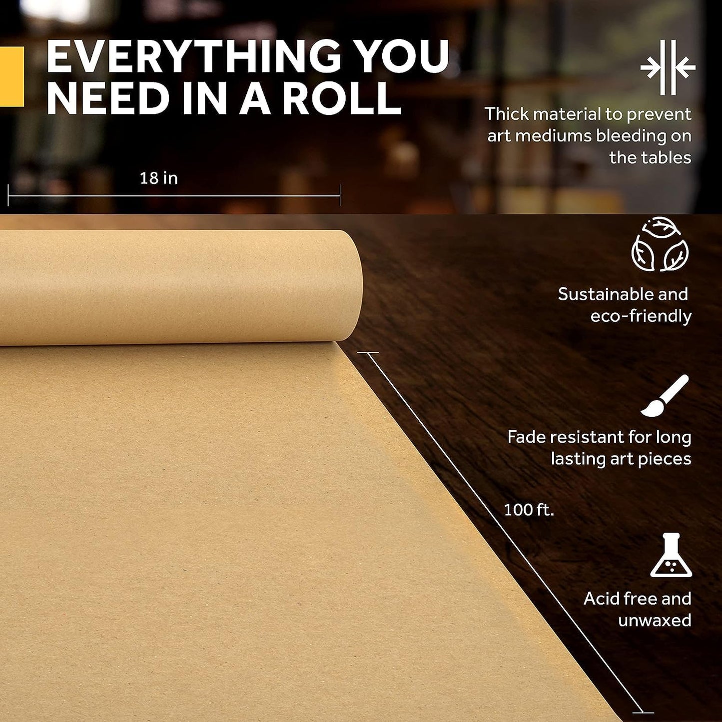 Bryco Goods: Brown Kraft Packing Paper Roll - for Different Arts and Crafts Projects (18" x 1,200") - The Tribalist