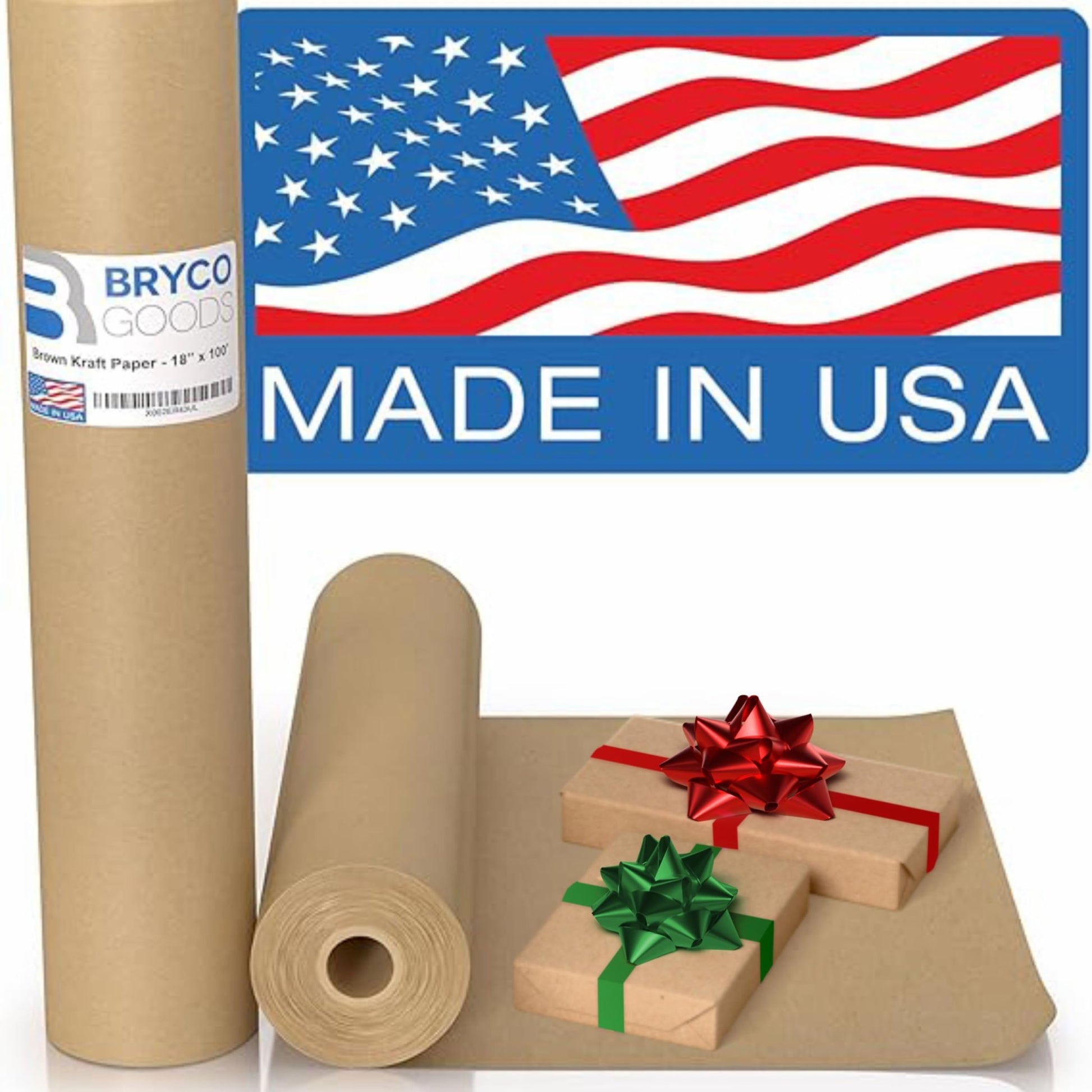 Bryco Goods: Brown Kraft Packing Paper Roll - for Different Arts and Crafts Projects (18" x 1,200") - The Tribalist