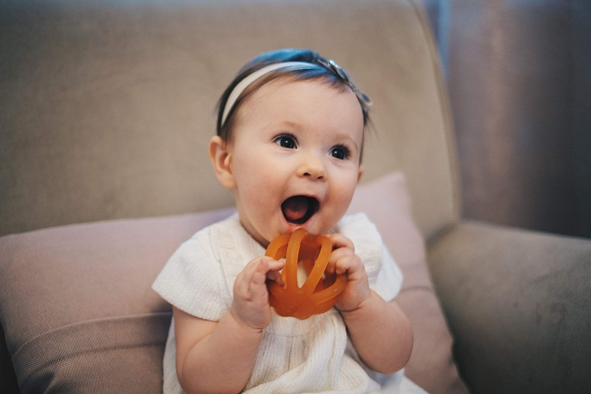 Calmies: 100% Natural Rubber Baby Teether, Plant-Based, BPA-Free & PVC-Free, Supports Sensory Development - The Tribalist