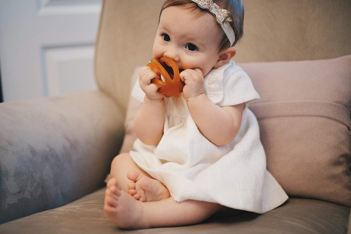 Calmies: 100% Natural Rubber Baby Teether, Plant-Based, BPA-Free & PVC-Free, Supports Sensory Development - The Tribalist