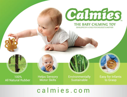 Calmies: 100% Natural Rubber Baby Teether, Plant-Based, BPA-Free & PVC-Free, Supports Sensory Development - The Tribalist