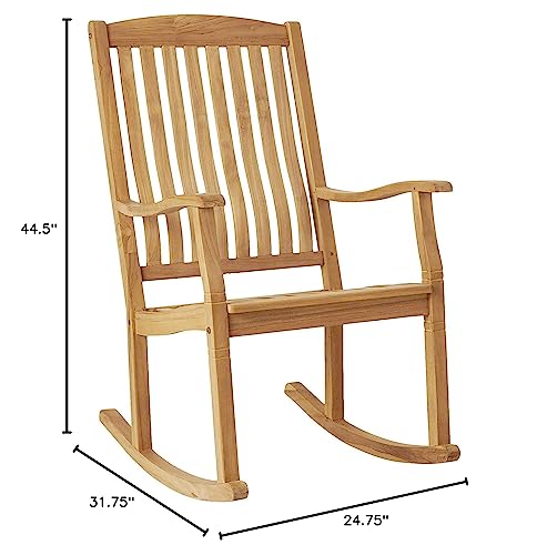 Cambridge Casual: Arie Teak Rocking Chair – Natural Finish, Weather - Resistant, Perfect for Patio & Porch - The Tribalist