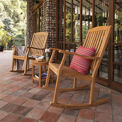 Cambridge Casual: Arie Teak Rocking Chair – Natural Finish, Weather - Resistant, Perfect for Patio & Porch - The Tribalist