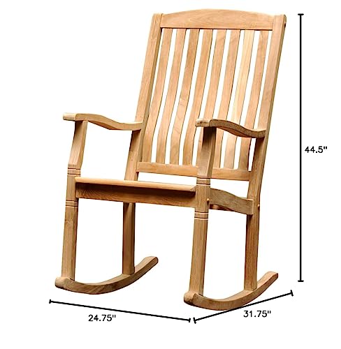 Cambridge Casual: Arie Teak Rocking Chair – Natural Finish, Weather - Resistant, Perfect for Patio & Porch - The Tribalist