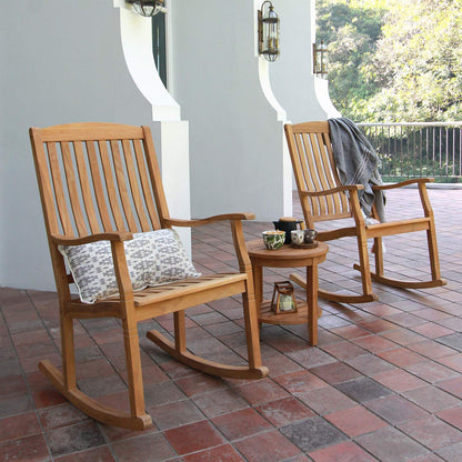 Cambridge Casual: Arie Teak Rocking Chair – Natural Finish, Weather - Resistant, Perfect for Patio & Porch - The Tribalist