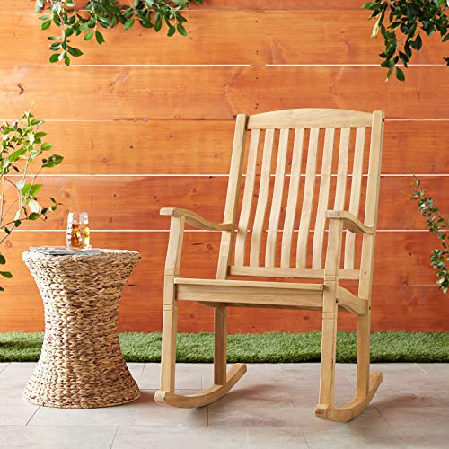 Cambridge Casual: Arie Teak Rocking Chair – Natural Finish, Weather - Resistant, Perfect for Patio & Porch - The Tribalist