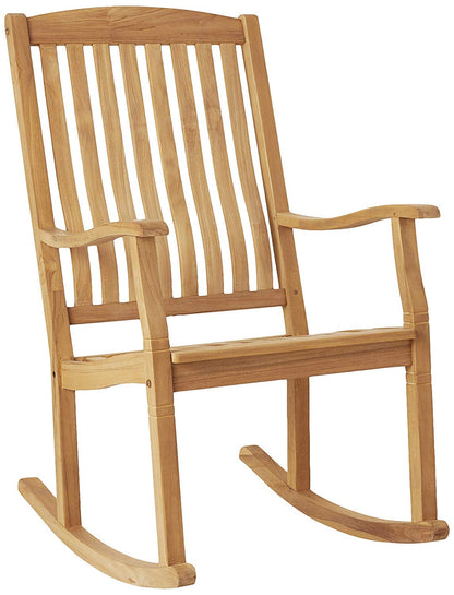 Cambridge Casual: Arie Teak Rocking Chair – Natural Finish, Weather - Resistant, Perfect for Patio & Porch - The Tribalist