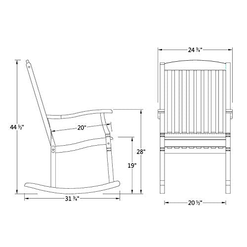 Cambridge Casual: Arie Teak Rocking Chair – Natural Finish, Weather - Resistant, Perfect for Patio & Porch - The Tribalist