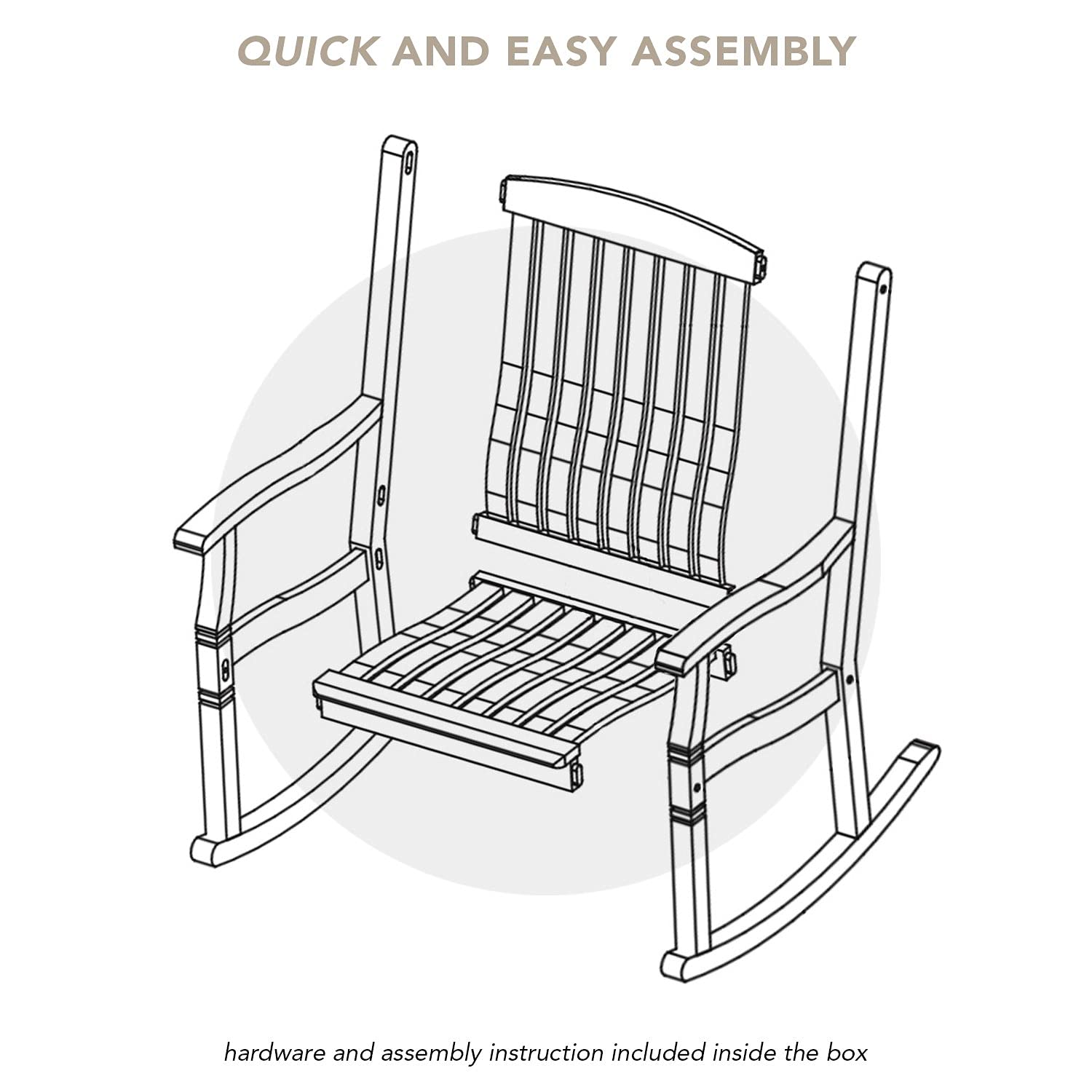 Cambridge Casual: Arie Teak Rocking Chair – Natural Finish, Weather - Resistant, Perfect for Patio & Porch - The Tribalist