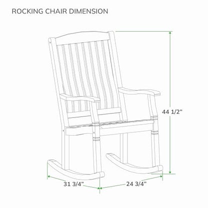 Cambridge Casual: Arie Teak Rocking Chair – Natural Finish, Weather - Resistant, Perfect for Patio & Porch - The Tribalist